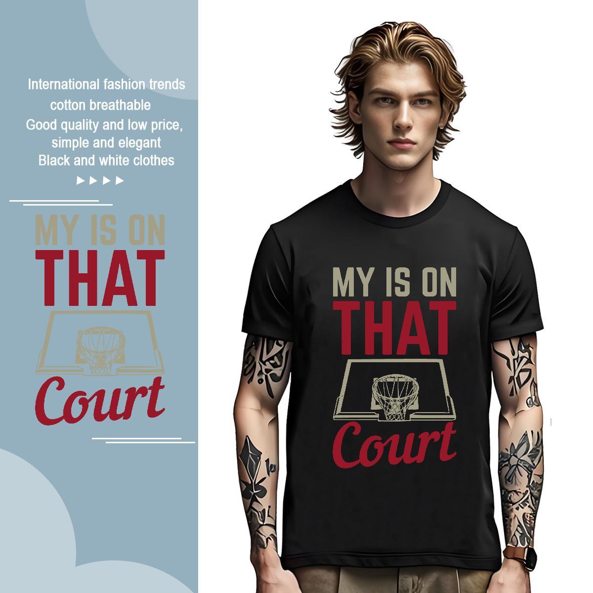 High Quality basketball hoop 230g 100% Cotton Couples T Shirts Casual Beach Pure Cotton Men T Shirts New Designer DIY Printed Tees Shirts