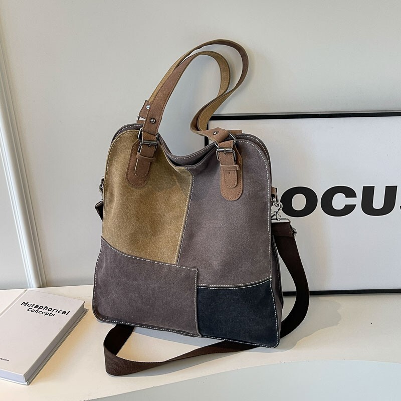 New Tote Medium Designer Canvas Collar PU Commuter Shoulder Crossbody Bag Post Recommendation