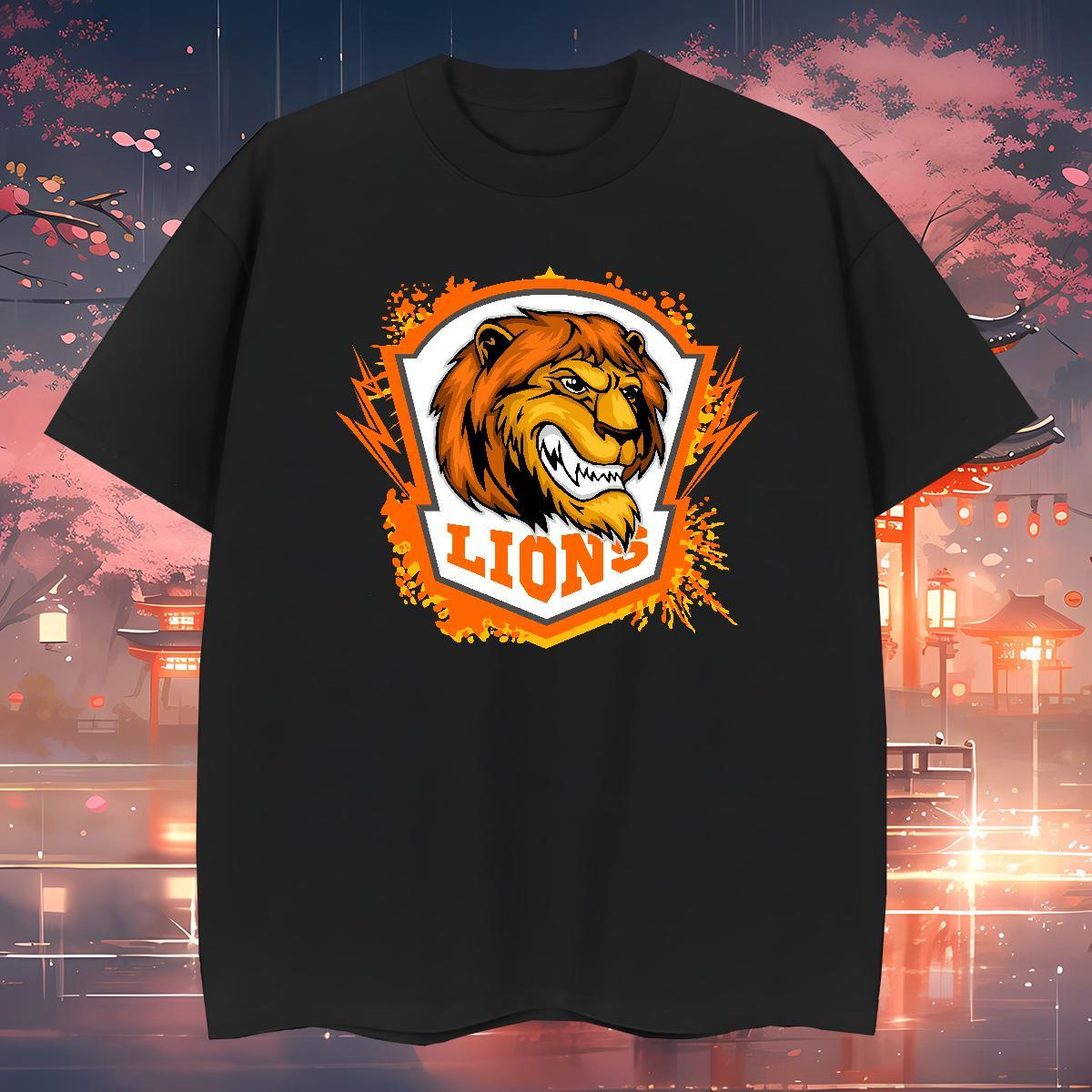 Comfortable Man T Shirts lion Pure Cotton Casual Plus Size Cartoon 230g 100% Cotton Tshirts Fashion New Tops Shirt