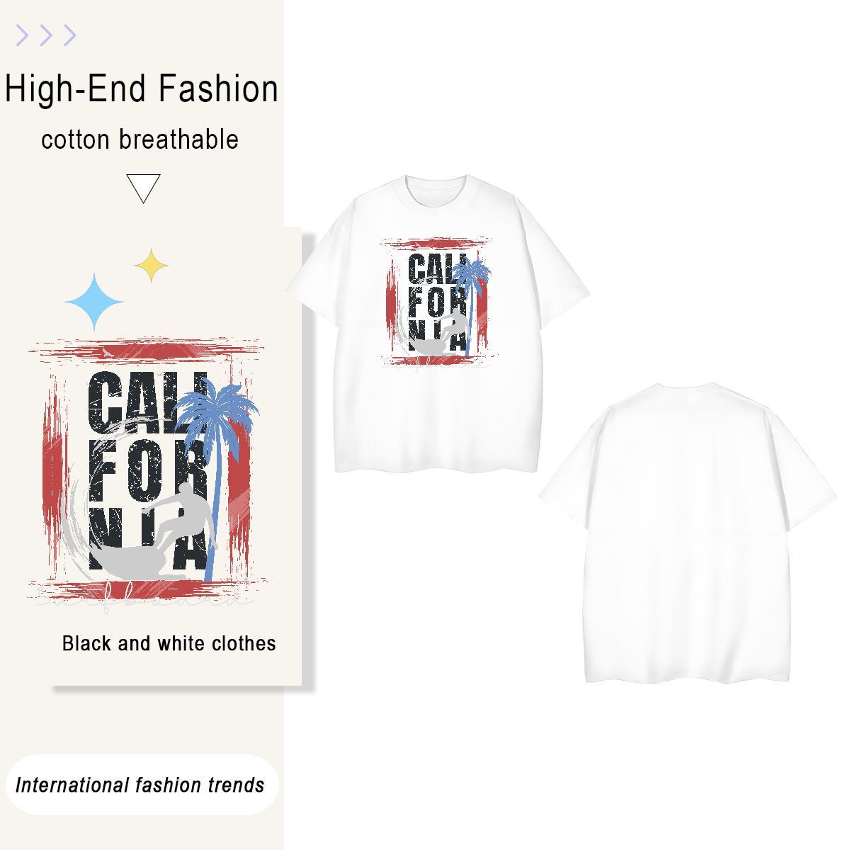 Designer letter 230g Pure Cotton Men Tops Tees Outdoor O-Neck Short Sleeve T-Shirts Classic Casual Cartoon Printing L-4XL Clothes