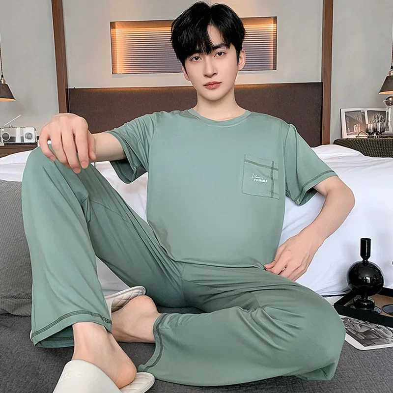 New 2024 Mens Modular Sleepwear Short Sleeve Summer Casual Home Clothing Comfortable Mens SleepwearW240719