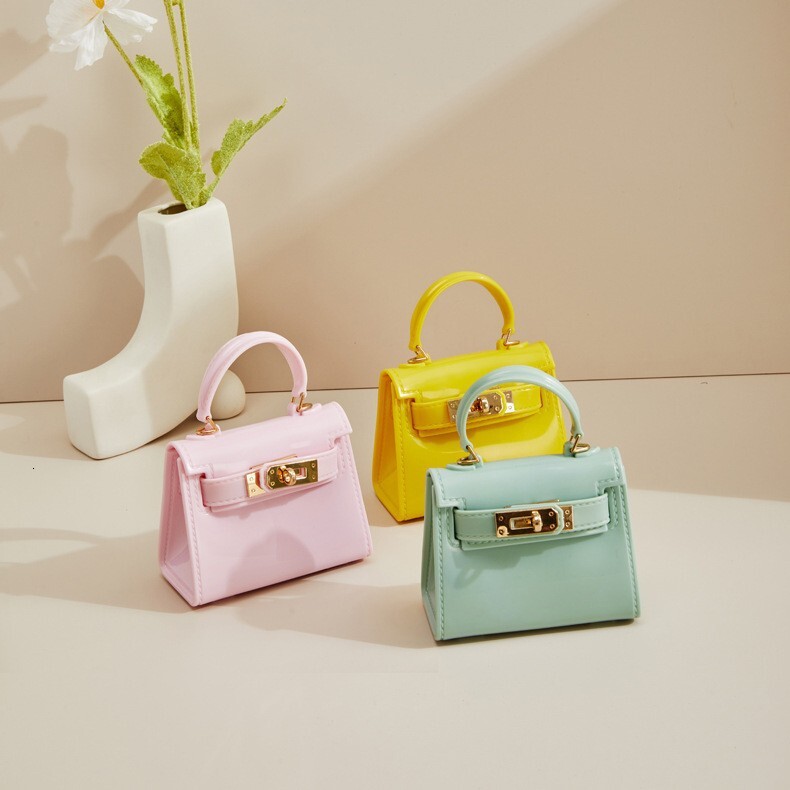 small square PVC Barbie jelly fashionable versatile dinner bag, dirt resistant and easy to wash, summer women's handbag