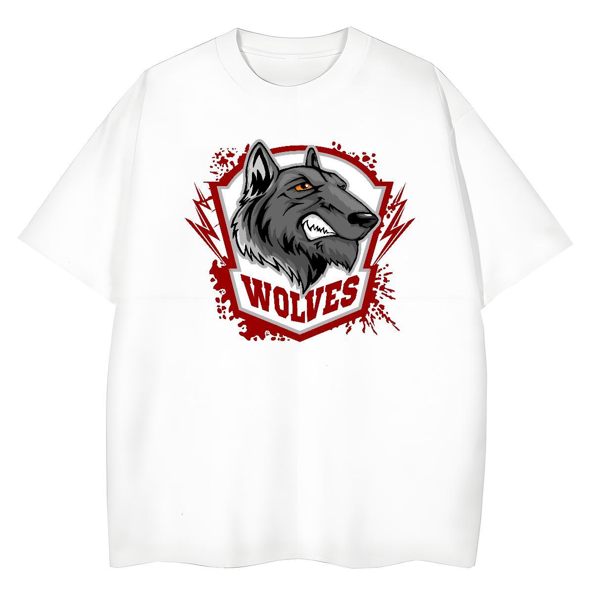 Casual New Unisex Tshirts Home Outdoor Breathable Short Sleeve Tee Shirt Free Shipping 230g 100% Cotton wolf Custom Printing T shirt