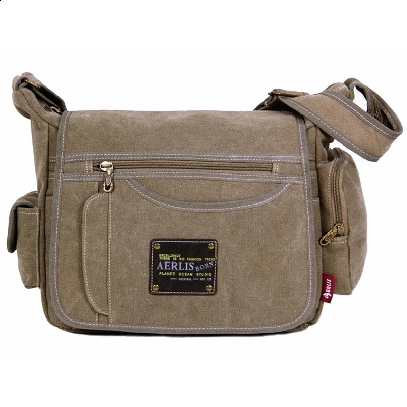 Mens Vintage Canvas Travel Bag Men Casual Crossbody Bag For Men Messenger Bag Man Travel Shoulder Bags School bag High Quality 240819