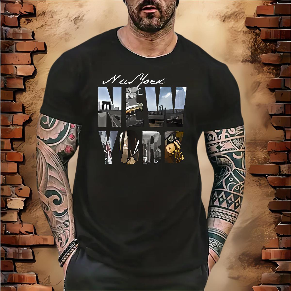 Cool New York 100% Cotton 230g Men Tshirts Beach Round Neck Short Sleeve T-Shirts Designer Oversized Polos