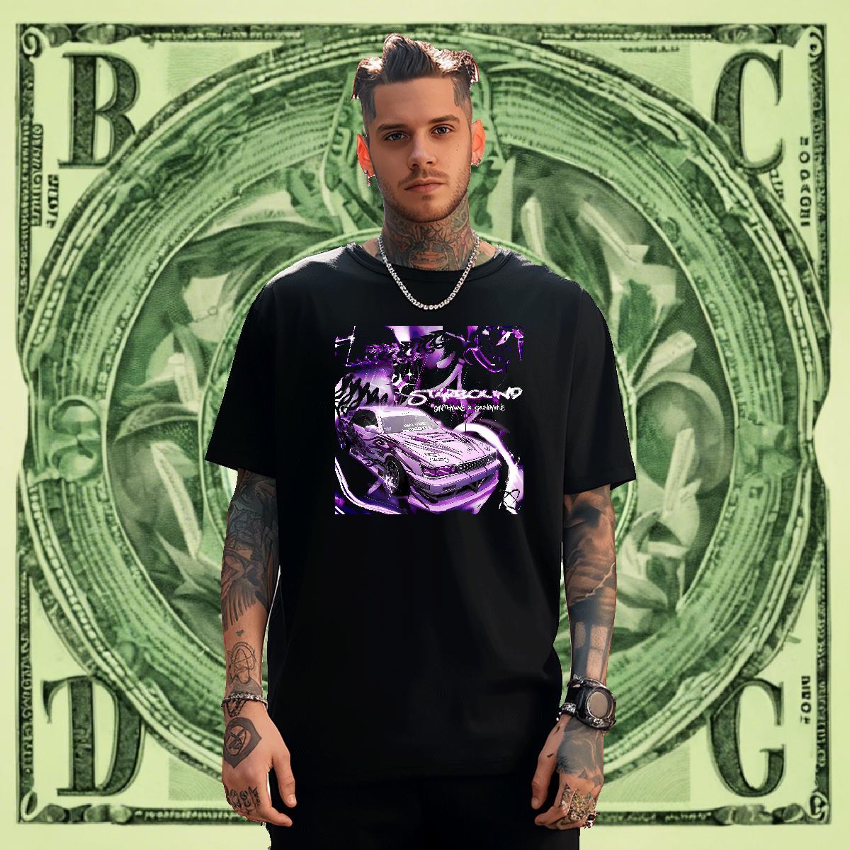 Cool Design Men Tshirts Hip Hop 230g Pure Cotton Anime Breathable Short Sleeve car T Shirts Men DIY Tee Shirt