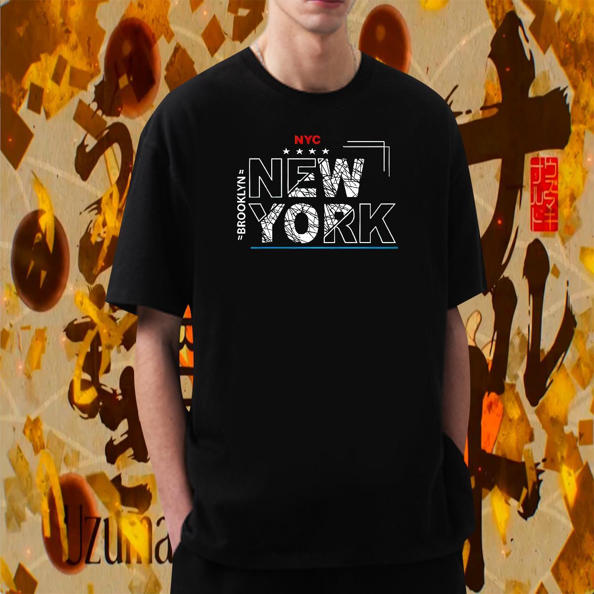 Unisex New York 230g Pure Cotton Tshirt for Man Woman Hip Hop Breathable Soft T Shirt For Man Classic Custom Big Size Clothes