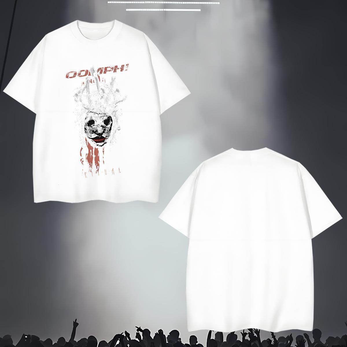 T-Shirts 230g Cotton scary Beach Crew Neck Plus Size Cartoon Couples T Shirts 2024 Loose Fit Tees Shirts