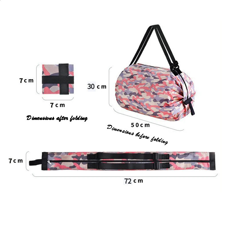 Foldable Storage Bag With Handle Portable Travel Camouflage Handbags Large Capacity Shopping y240819