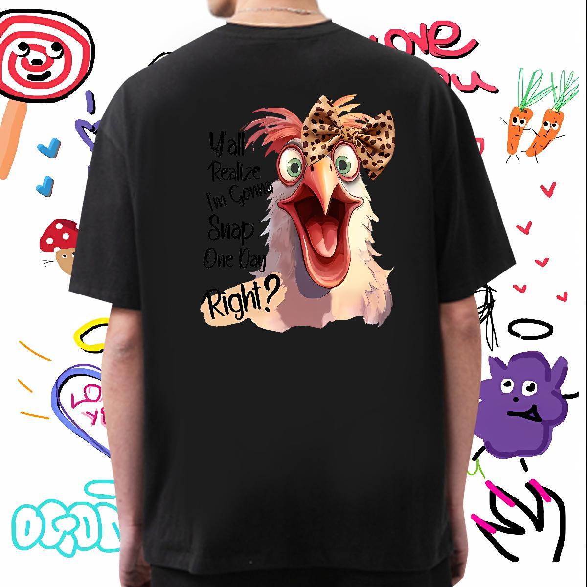Cool Design T shirt cock Round Neck Short Sleeve Outdoor DIY 100% Cotton 230g Men Tshirts 2024 Summer Clothings