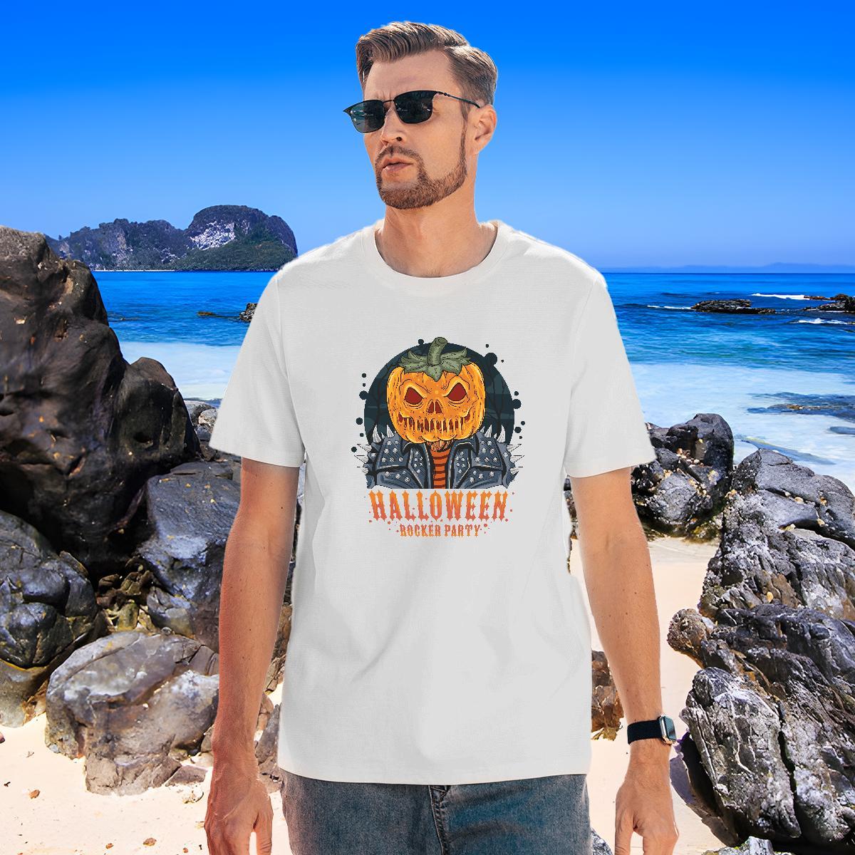 Cool Design Man T Shirts pumpkin Breathable Sports Casual Plus Size Custom 230g Pure Cotton Men Tees Designer Fashion Tops