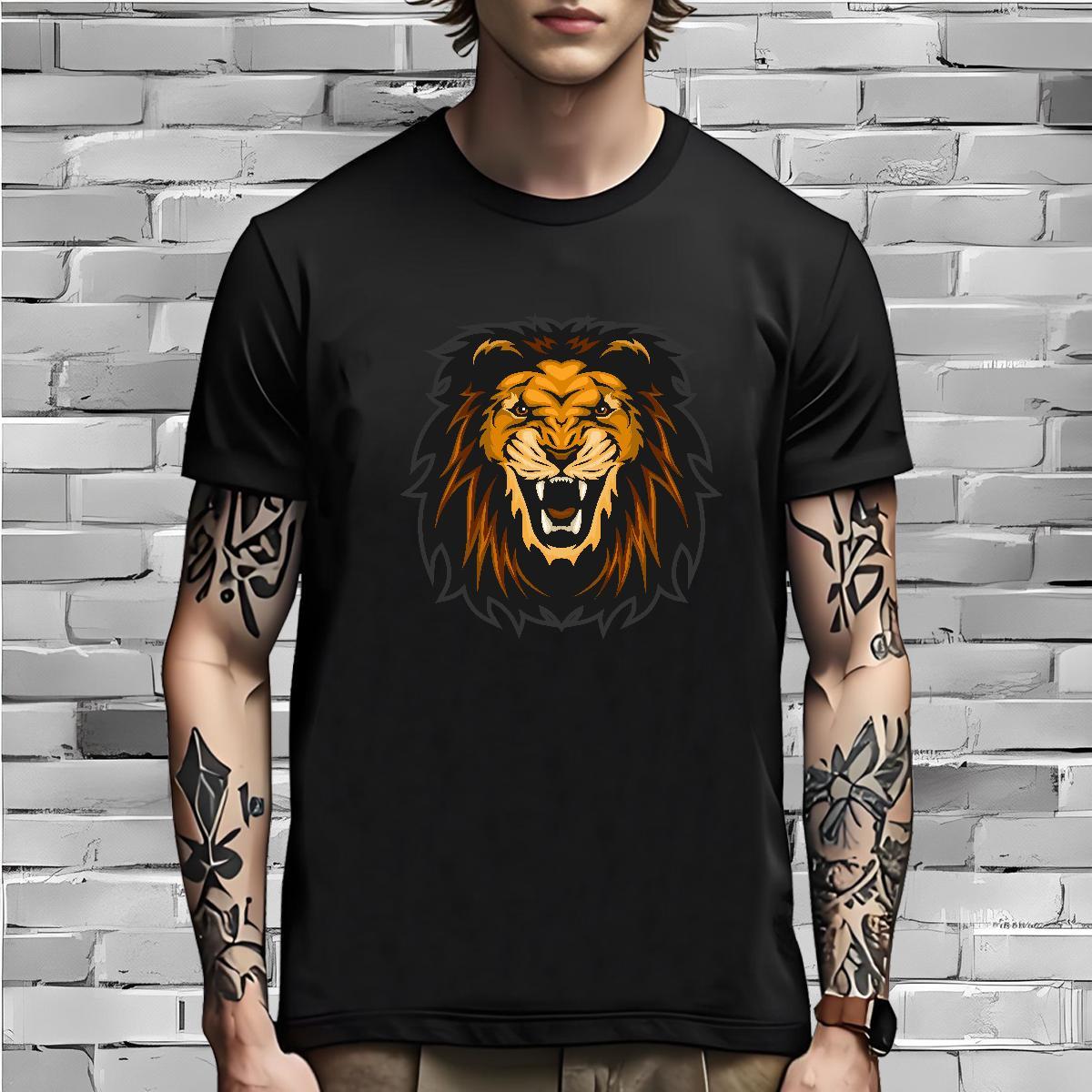 Soft Man T Shirts lion Breathable Short Sleeve Hip Hop DIY Printed 100% Cotton 230g Couples T Shirts New Tops