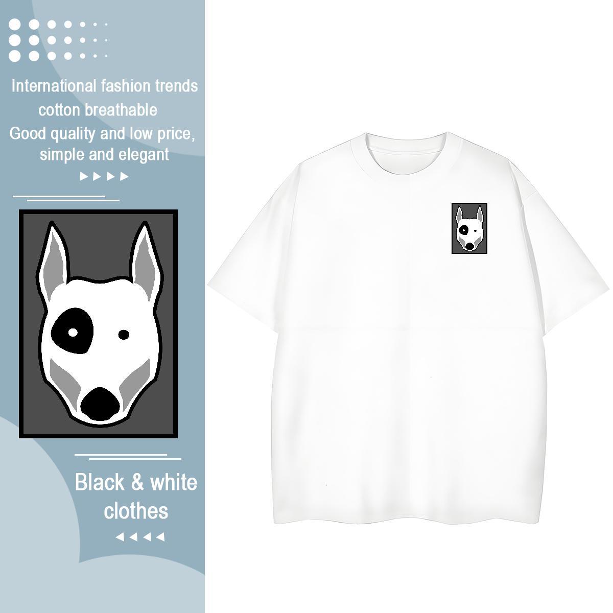 Custom Tshirt for Man Woman Dog Casual Daily Wear 100% Cotton 230g Tshirts Round Neck Short Sleeve Loose Fit Man T Shirts Custom Printing