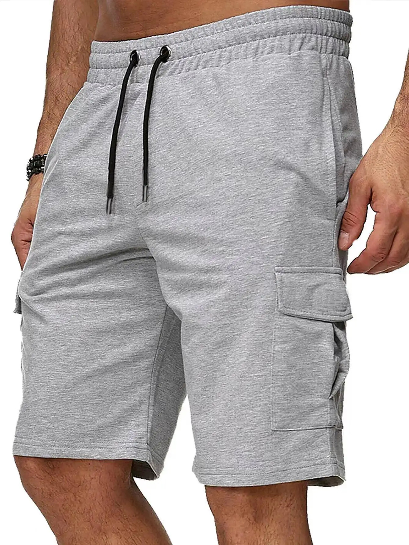 crossborder plus size mens short sleeved sports cargo pants multi pocket socks fitness casual five minute 240819
