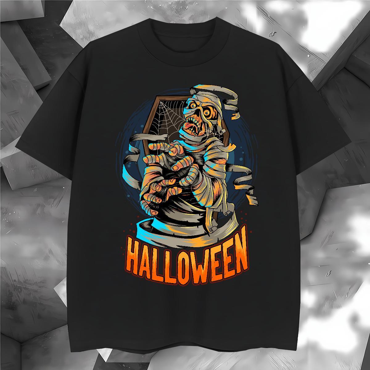 Classic T-Shirts for Men skull Crew Neck Breathable Sport Oversized 230g Pure Cotton Tshirt for Man Woman Customized Clothes