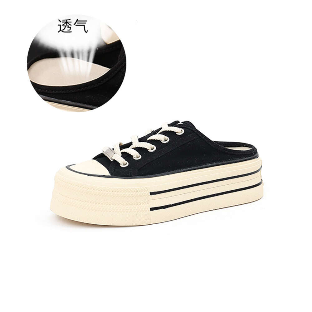 Ddmysports New Canvas Summer Baotou Small Fragrance Style External Wearing Women S Fashion Flat Bottom Slippers OUTDOOR