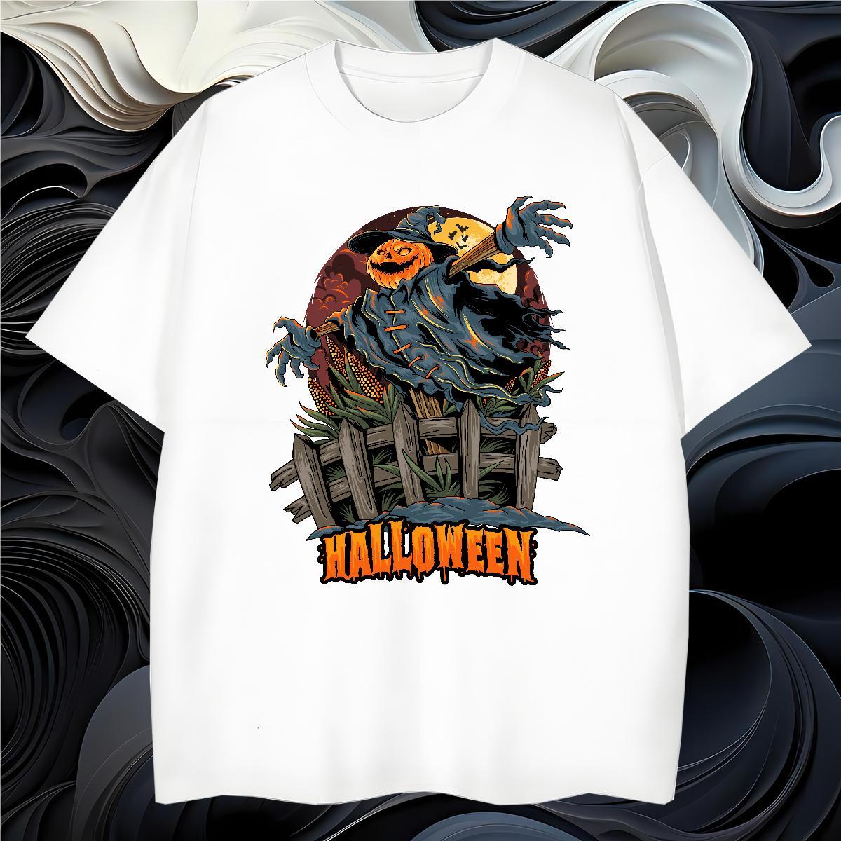 Fashion Men Tops Tees scarecrow Hip Hop 100% Cotton 230g Polos Short Sleeve O-Neck Comfortable Men T Shirts Black Oversized