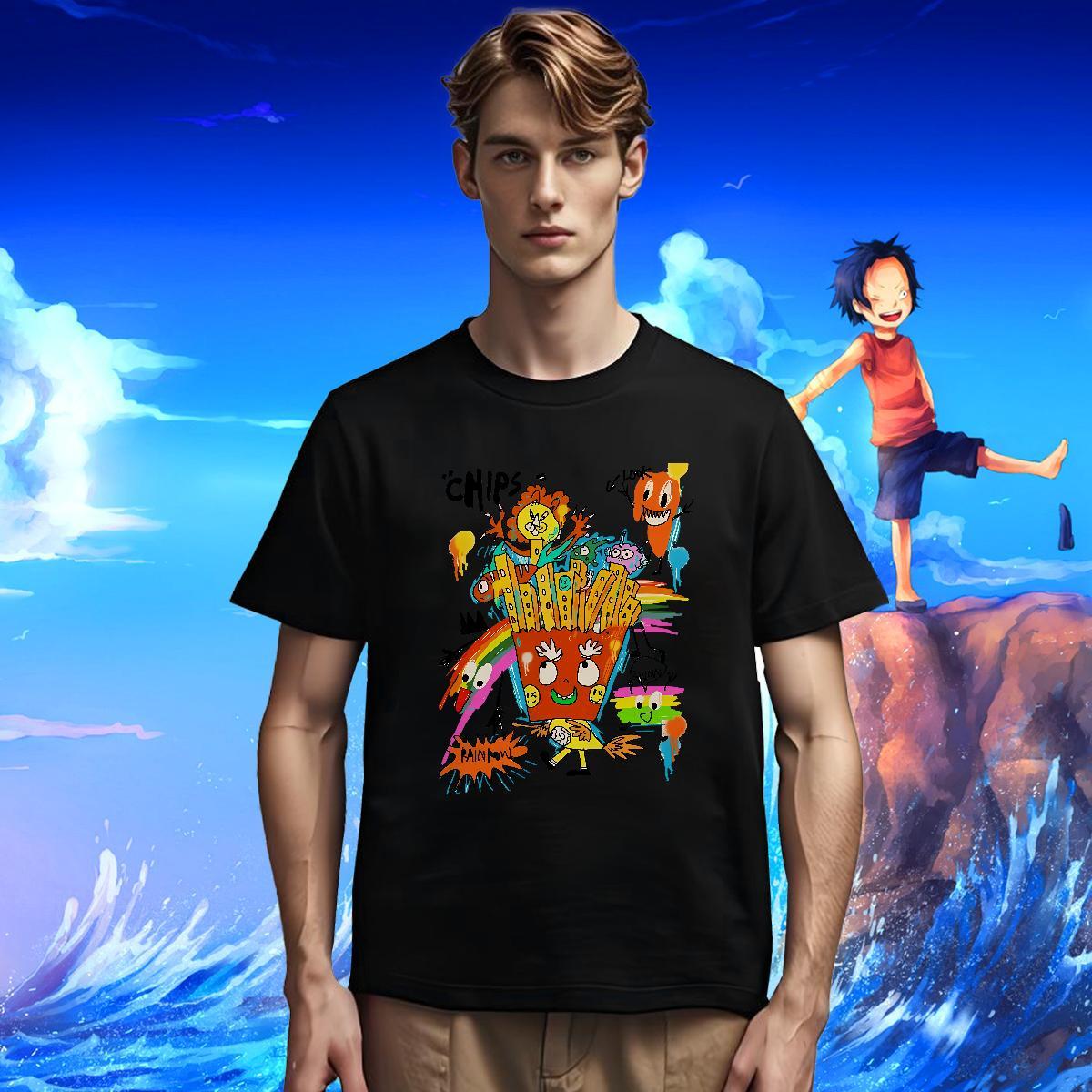 Men T Shirts 100% Cotton 230g cartoon Sports Casual Breathable Short Sleeve Graphic Tshirt for Man Woman Fashion Design Wholesale Tops Shirt