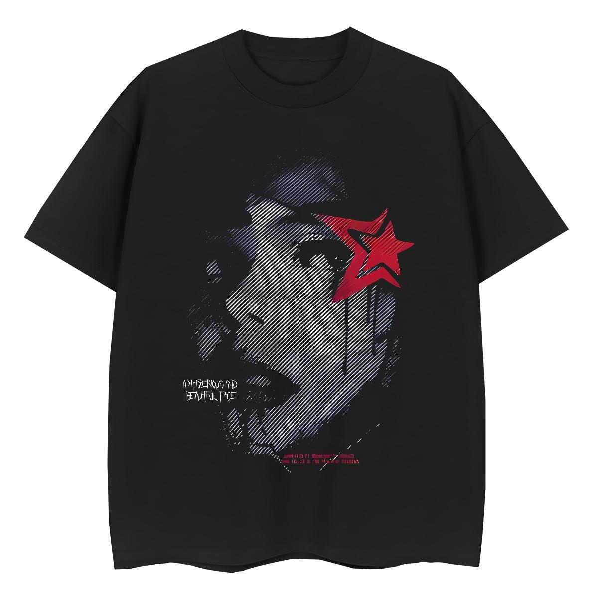 Designer star Men Tops Tees 230g Cotton Mens T Shirts Graphic Sport O-Neck Short Sleeve Cool Design Top Tees