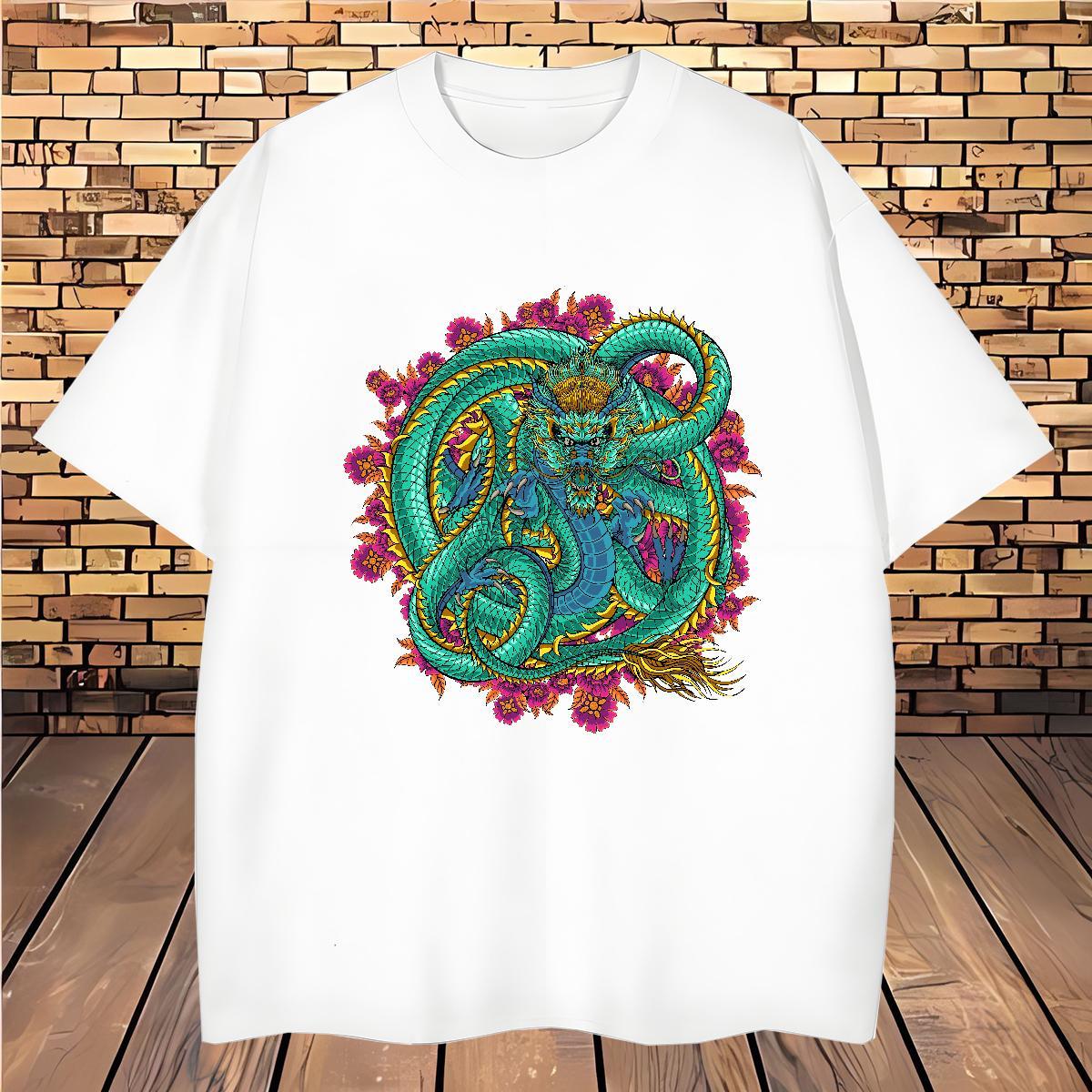 T shirt 230g Cotton ferocity Hip Hop Breathable Crew Neck Customized Print Men Tees New Arrival Loose Tops Tees