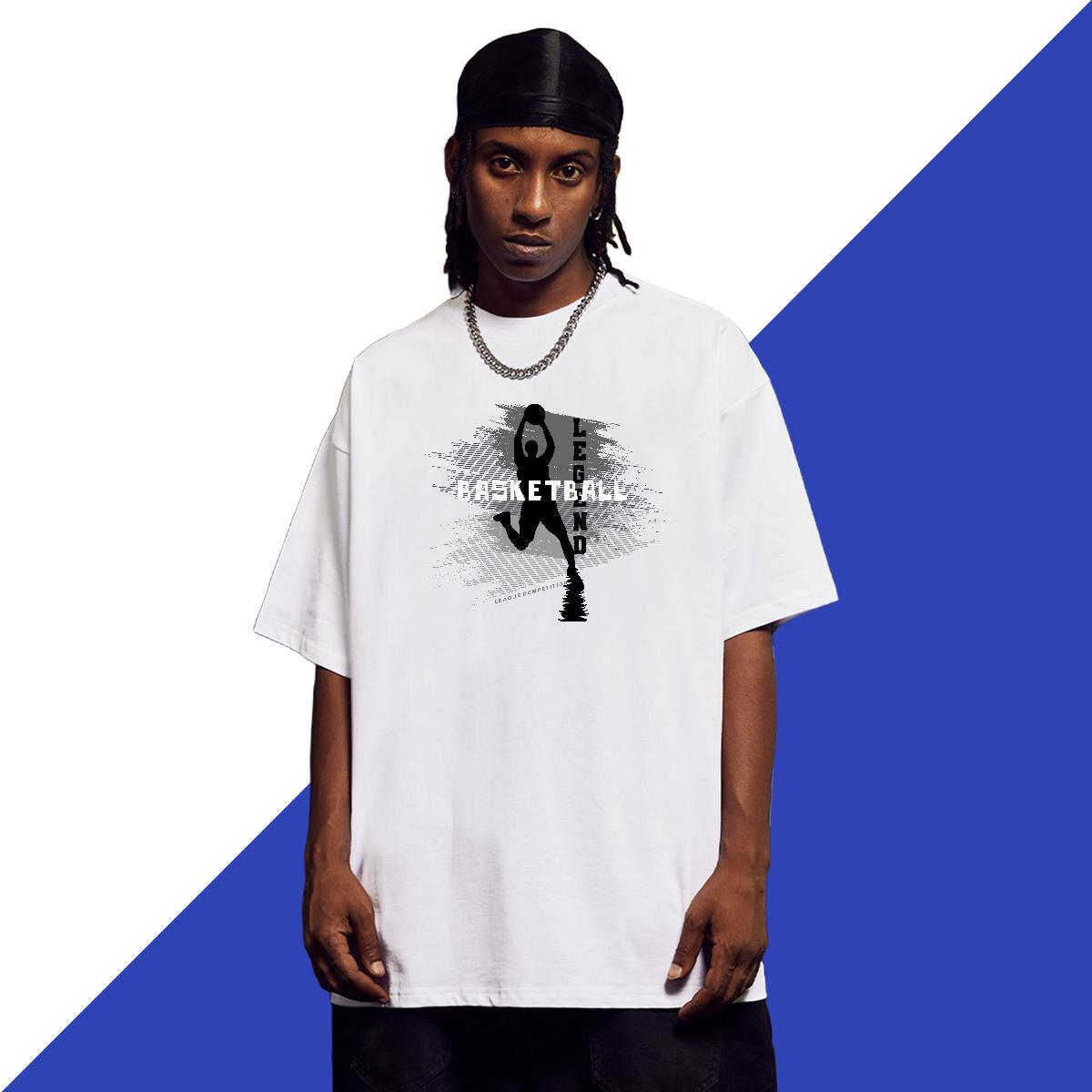 DIY Customized basketball Tshirt for Man Woman 100% Cotton 230g Man T Shirts Custom Cartoon High Street Hip Hop Crew Neck Comfortable Clothings