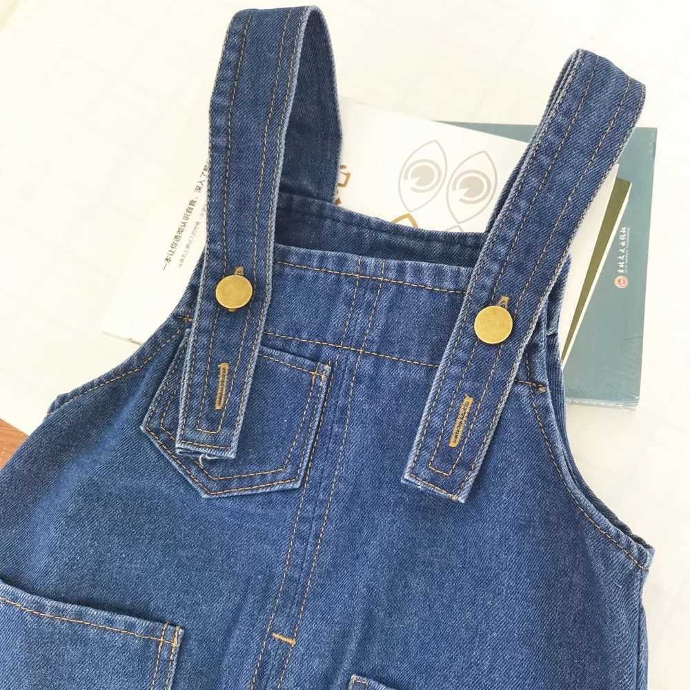 IENENS toddler boys jumpsuit denim covering Dungarees baby girls hole jeans pants clothing set suitable for 0-4 years old W240806