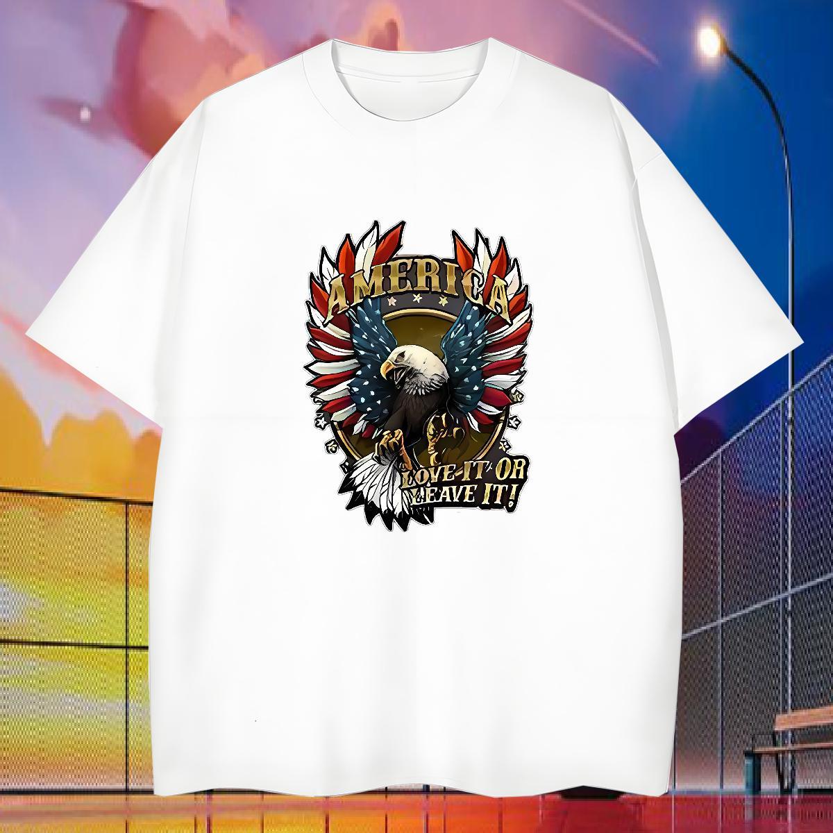 2024 Designer Men Clothes T-Shirt eagle Sport 230g Cotton Tops Tees Crew Neck Breathable TOP Quality T-Shirts White Plus Size