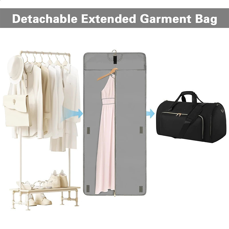 Folding Large Capacity 53L Luggage Travel Shoulder Bag Business Handbag Backpack Hanging Convertible Carrying Tote Bags 240819