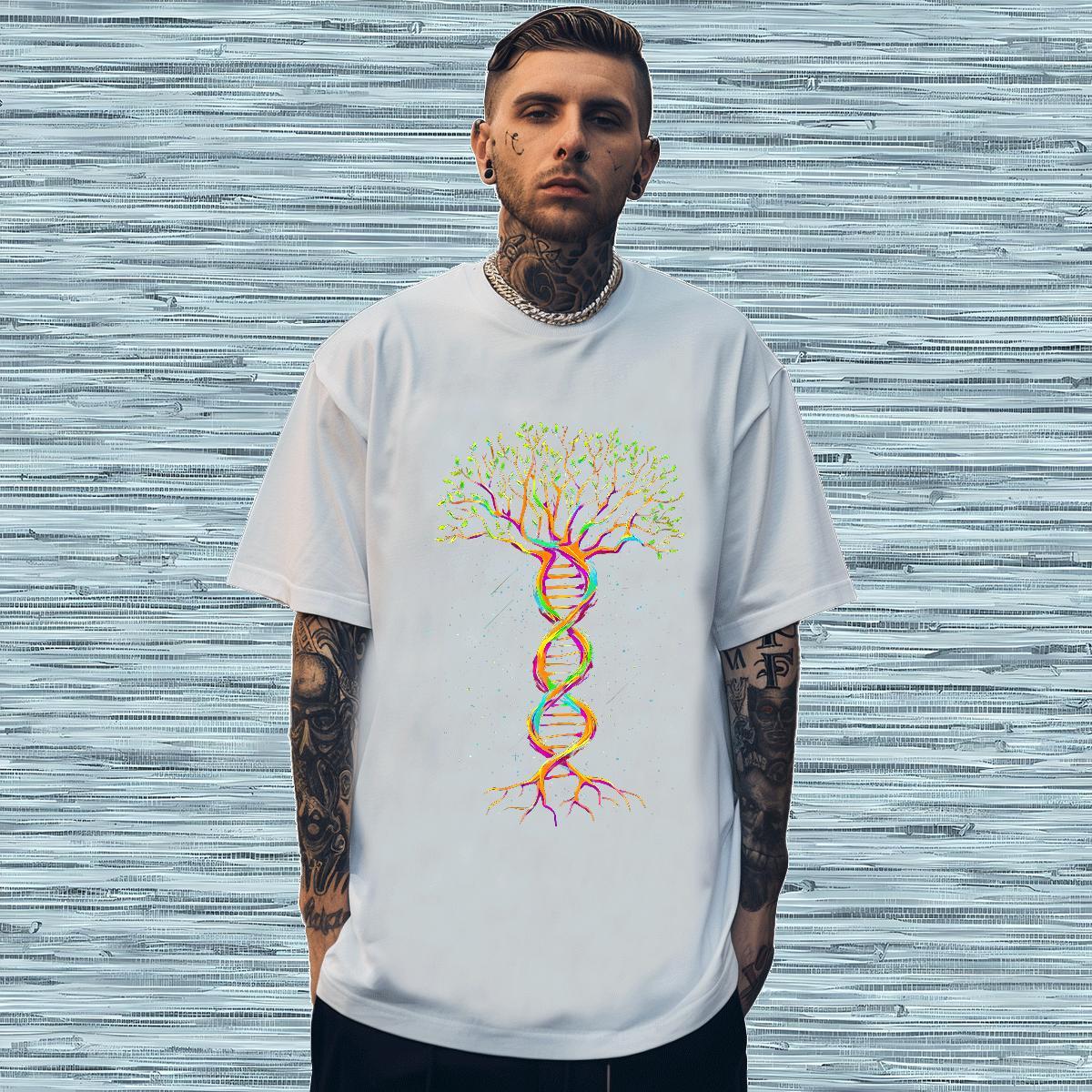 New Men Clothes T-Shirt tree Outdoor 230g Cotton Wear Breathable Popular T-Shirts for Men Custom Big Size
