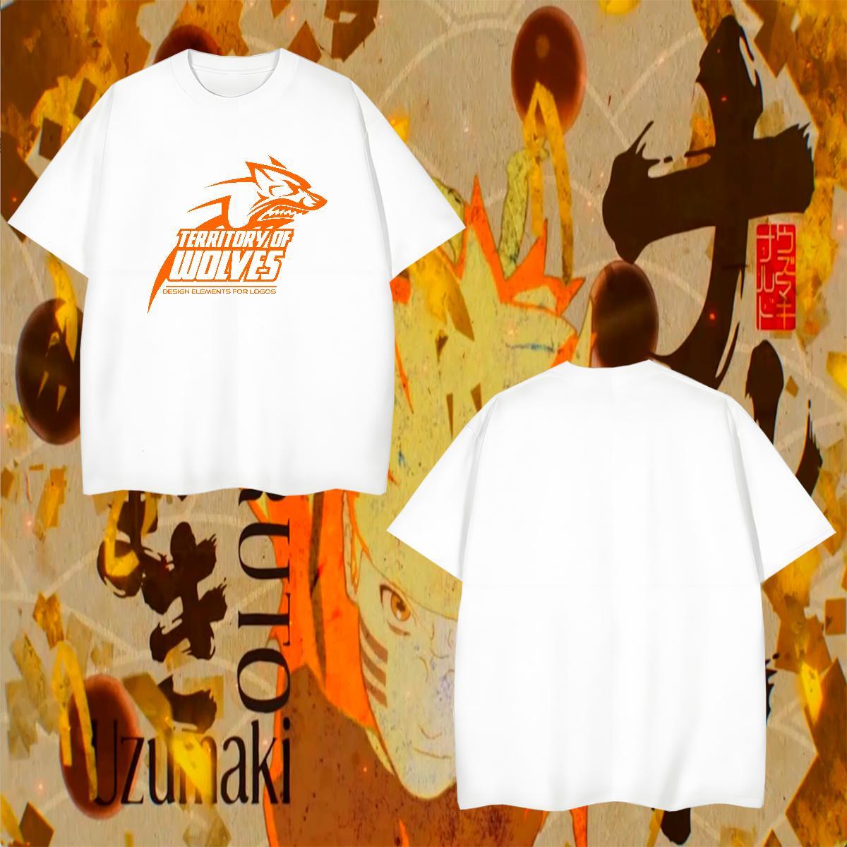 Loose Fit Man T Shirts wolf O Neck Short Sleeves Home Outdoor White Plus Size 100% Cotton 230g Men Tshirts Fashion New Clothings