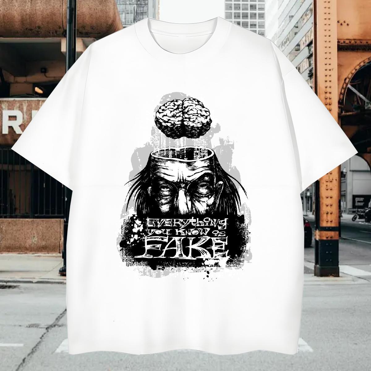 T shirt 100% Cotton 230g scary Street Breathable Short Sleeve Skull Men Tshirts Wholesale Free Shipping Tee Shirt