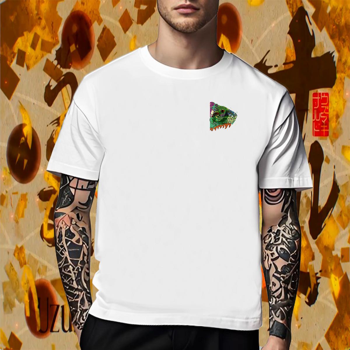 Comfortable Men Tops Tees Beach 100% Cotton 230g Oversized 3XL 4XL Breathable fish head T-Shirts Classic Casual Top Tees