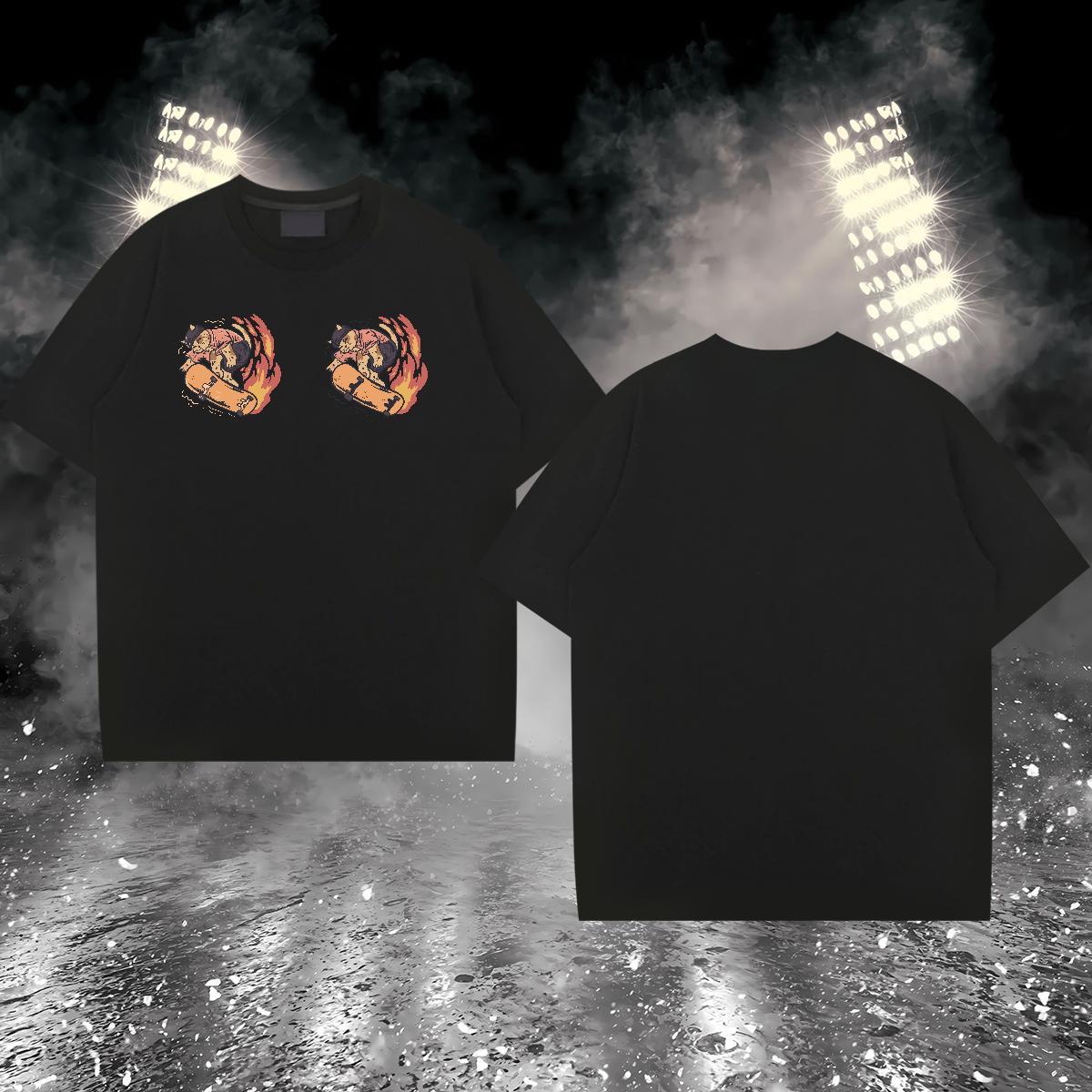2024 Summer Men Tees cat Summer Casual 230g Pure Cotton Tops Tees Breathable Short Sleeve Classic T-Shirts Oversized 3XL 4XL