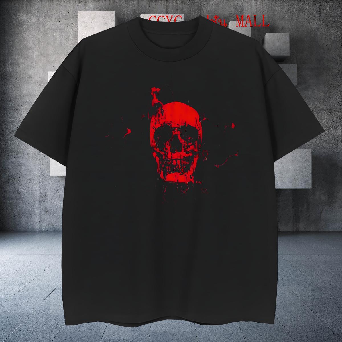 New skull Tshirts 230g Cotton Man T Shirts Custom Printing Outdoor Breathable Short Sleeve TOP Quality Tops Tees