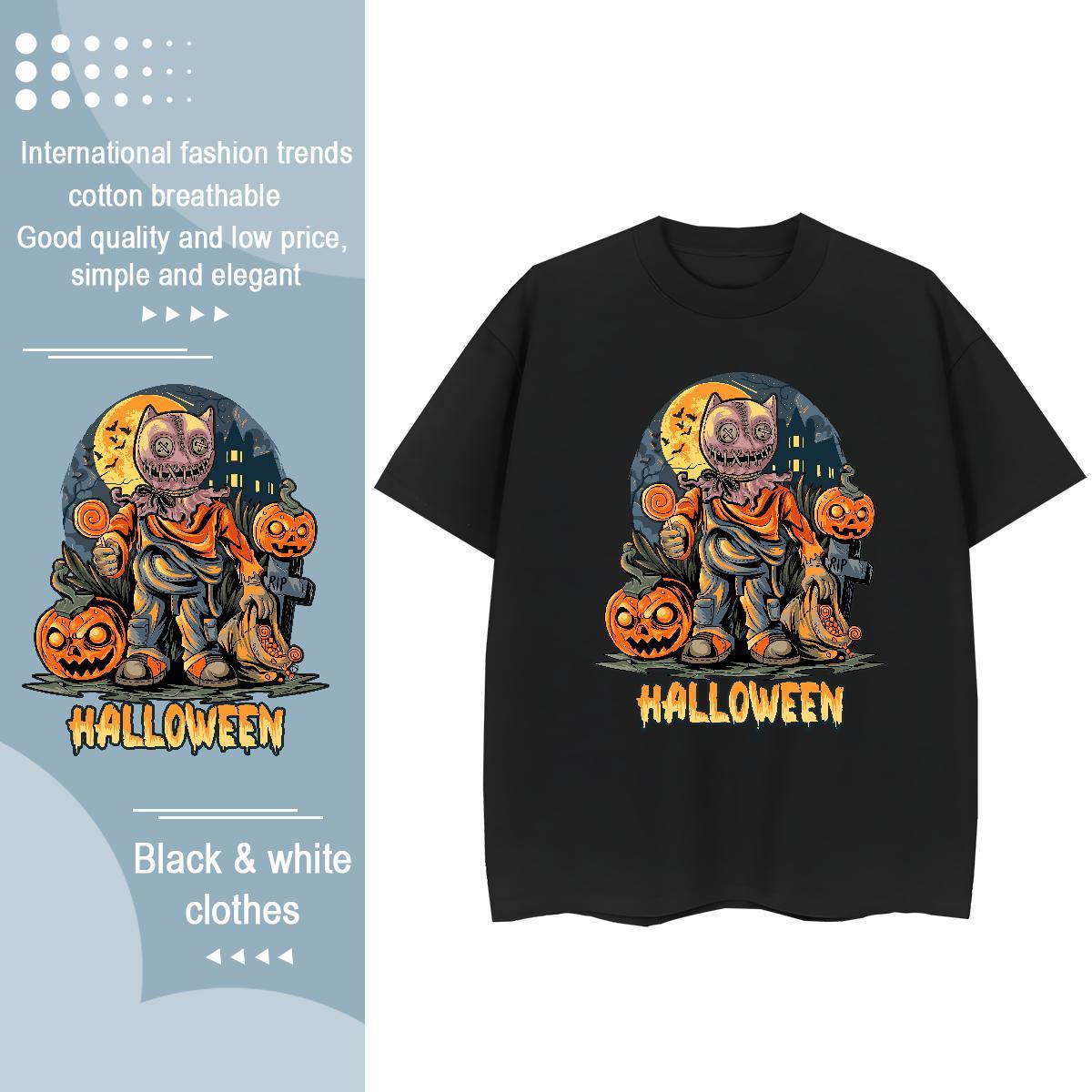 Comfortable Men T Shirts halloween Round Neck Short Sleeve Sport Oversized 230g 100% Cotton Mens Tshirts Fashion Polos