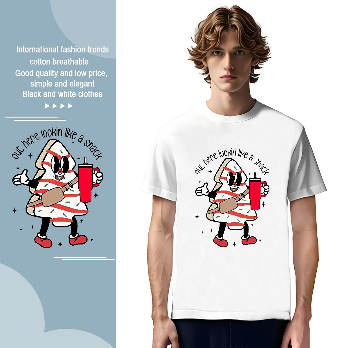 Mens T Shirts 100% Cotton 230g drink juice Casual Daily Wear Breathable Soft Custom Big Size Men Tops Tees Wholesale TOP Quality Top Tees