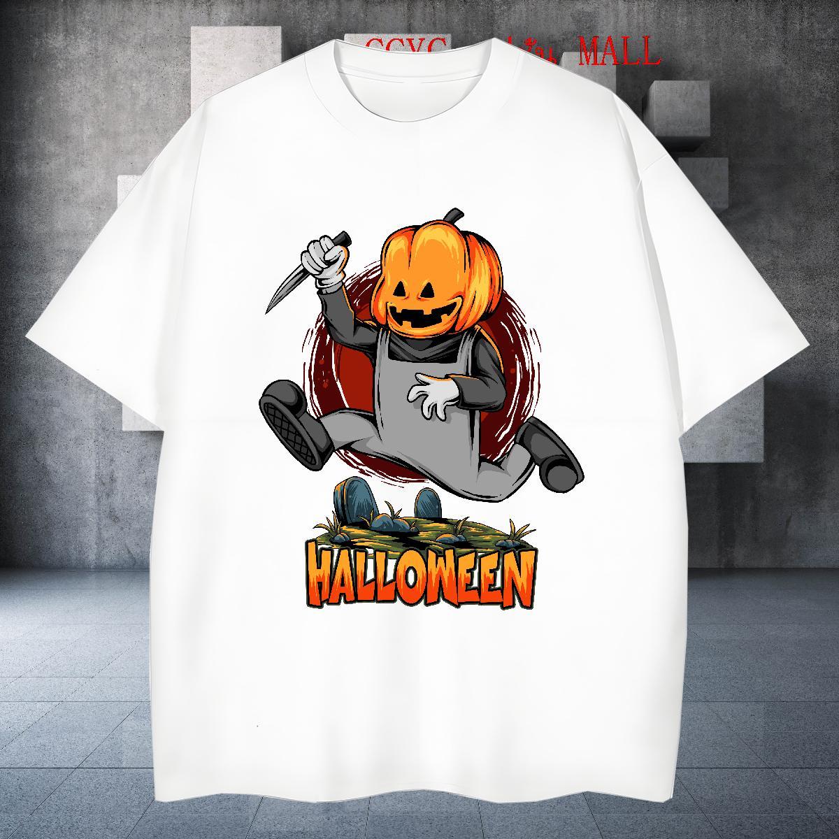 Cool Design T-Shirts halloween Breathable Crew Neck Street Casual DIY Printed 100% Cotton 230g Tshirts Designer Fashion Tees