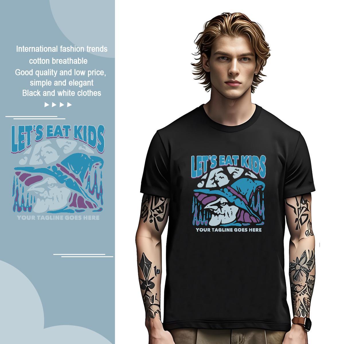 Loose dolphin 230g Cotton Men Tshirts Hip Hop Short Sleeve Soft T Shirts Men Classic DIY Tees