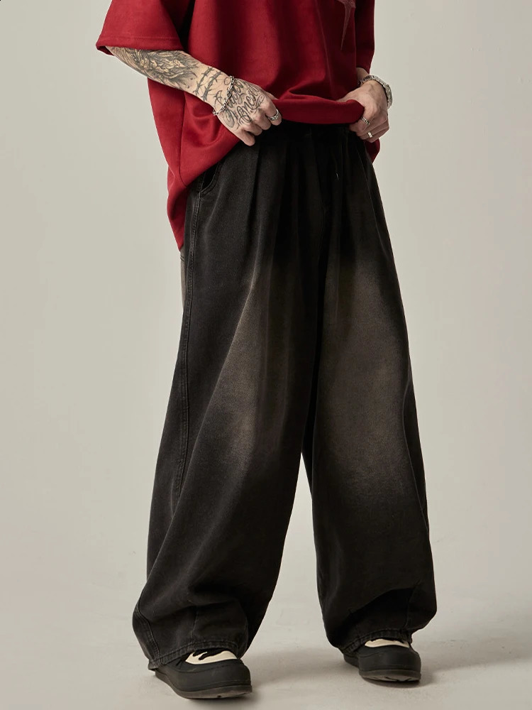 HOUZHOU Y2K Jeans Women Vintage Oversize Denim Pants Female Distressed Wide Leg Trousers Retro Streetwear Hip Hop Loose Casual Z260313