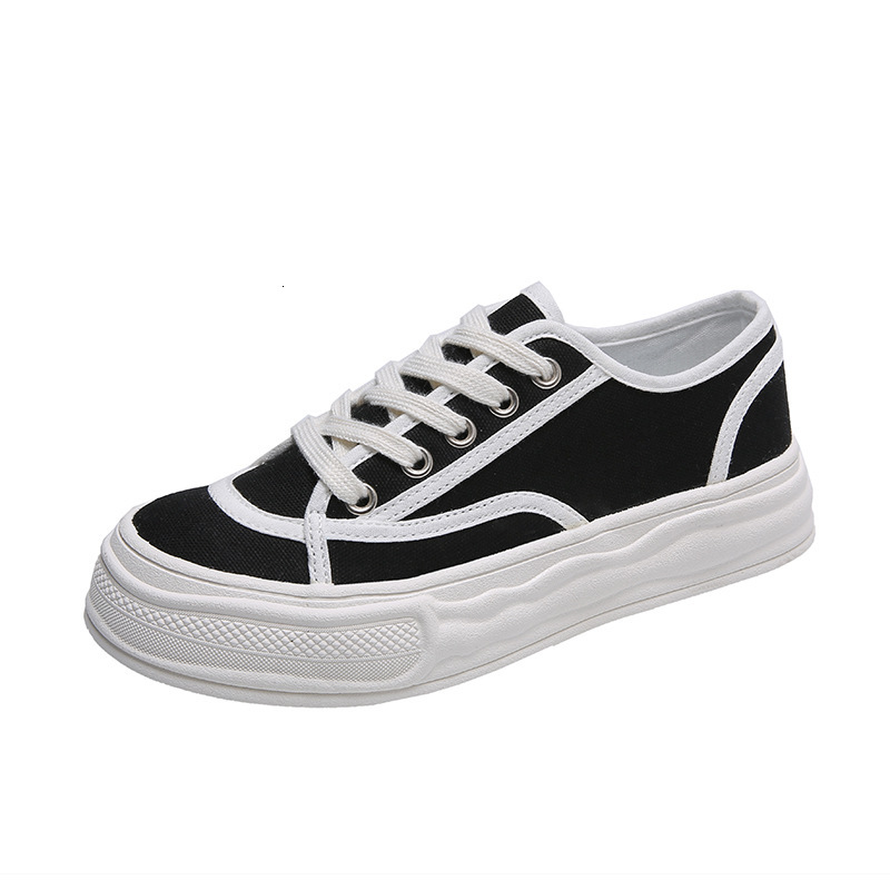 Ddmysports Autumn Winter New Big Ead Canvas Women S Casual Lace Up Trendy Chic Ong Kong Flavor Flat Bottom Shoes OUTDOOR