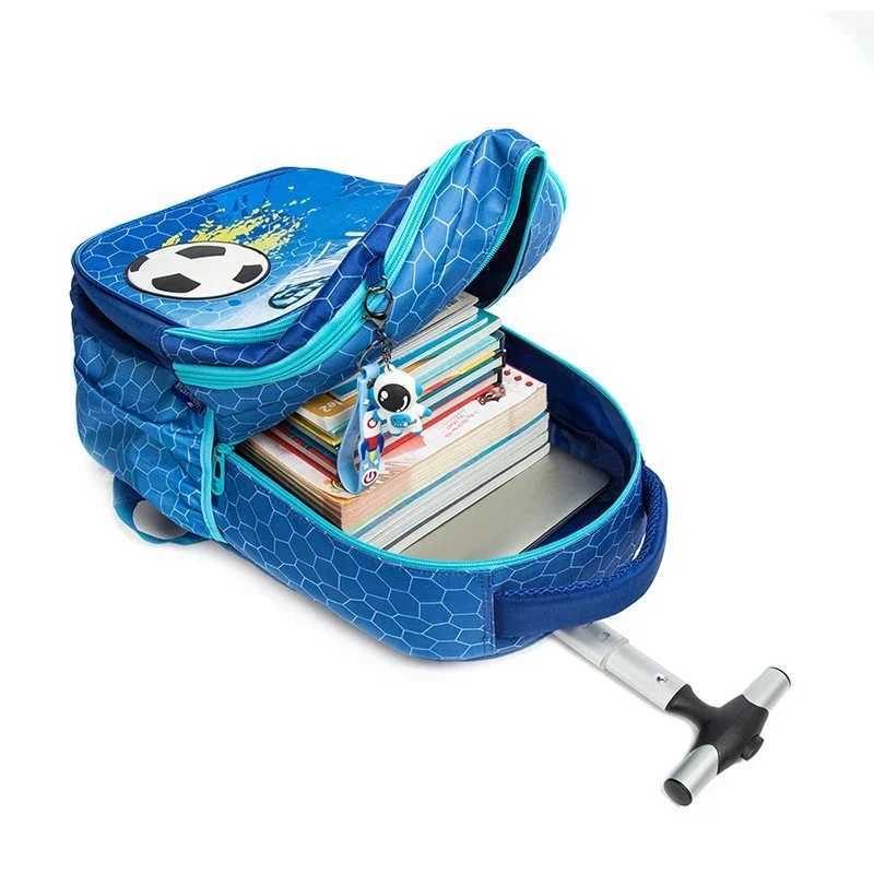 Children School Rolling Backpack Bag Wheeled Backpack for Boys School Trolley Bag Wheels Kids Travel Luggage Trolley Bag Set Y240820