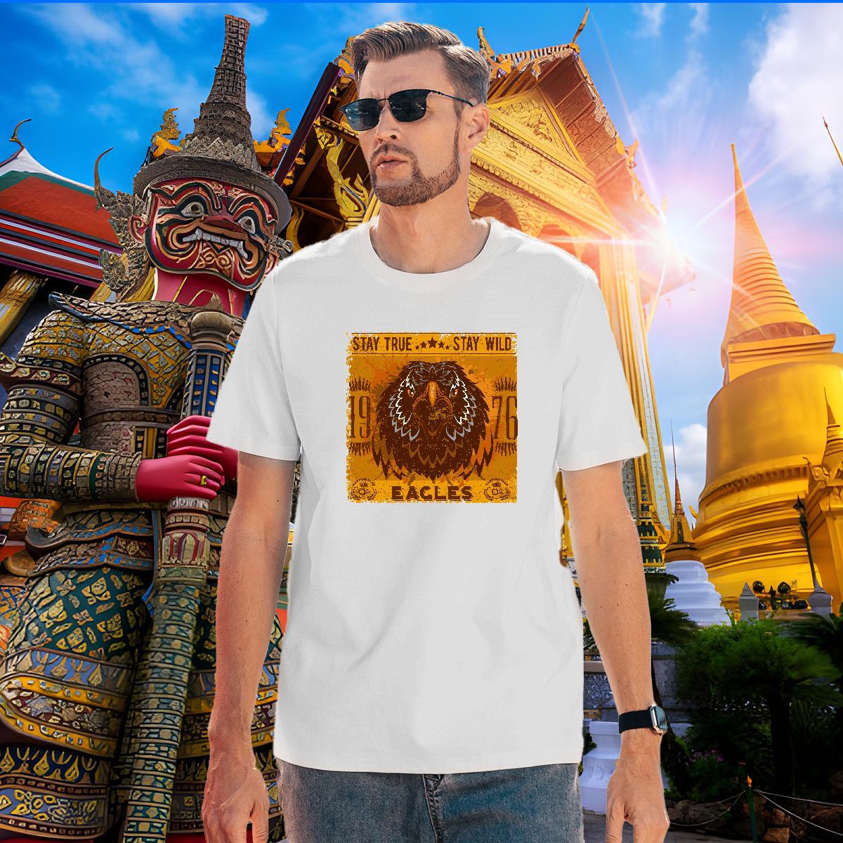 Popular Mens T Shirts eagle Round Neck Short Sleeve Sports Casual Black White 230g 100% Cotton Men Tees Factory Direct Tops Shirt