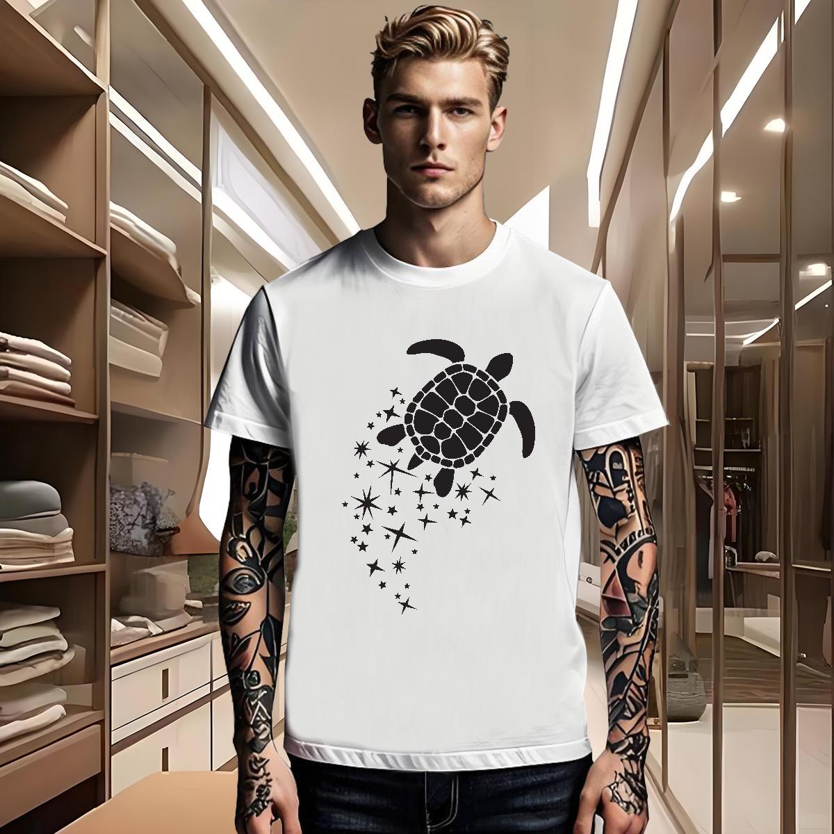 2024 DIY Tshirts tortoise Outdoor 100% Cotton 230g Tees Crew Neck Brand Man T Shirts Oversized 3XL 4XL