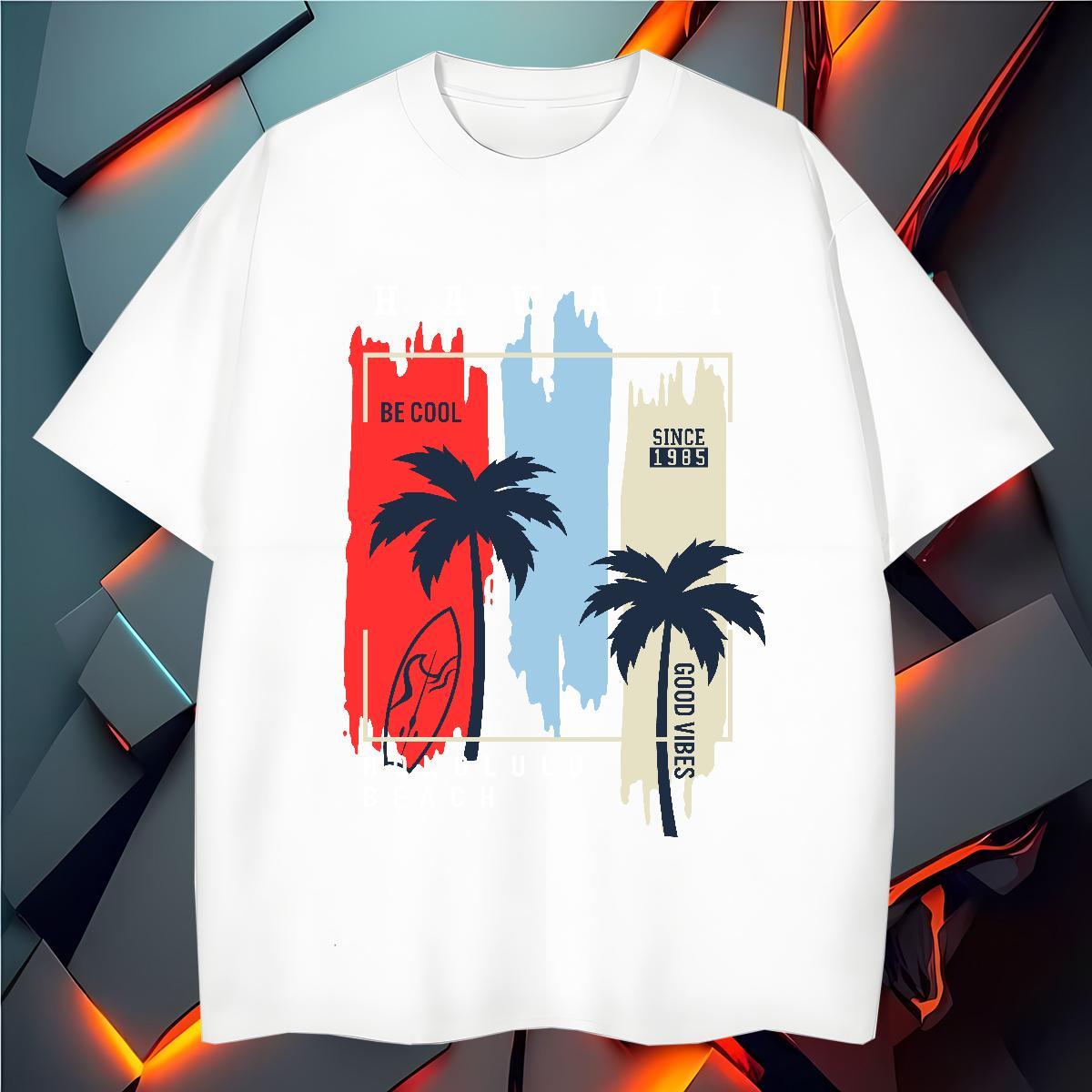 Loose tree 230g Cotton Men Tshirts Sports Casual O Neck Short Sleeves Man T Shirts Fashion Design Skull Wear