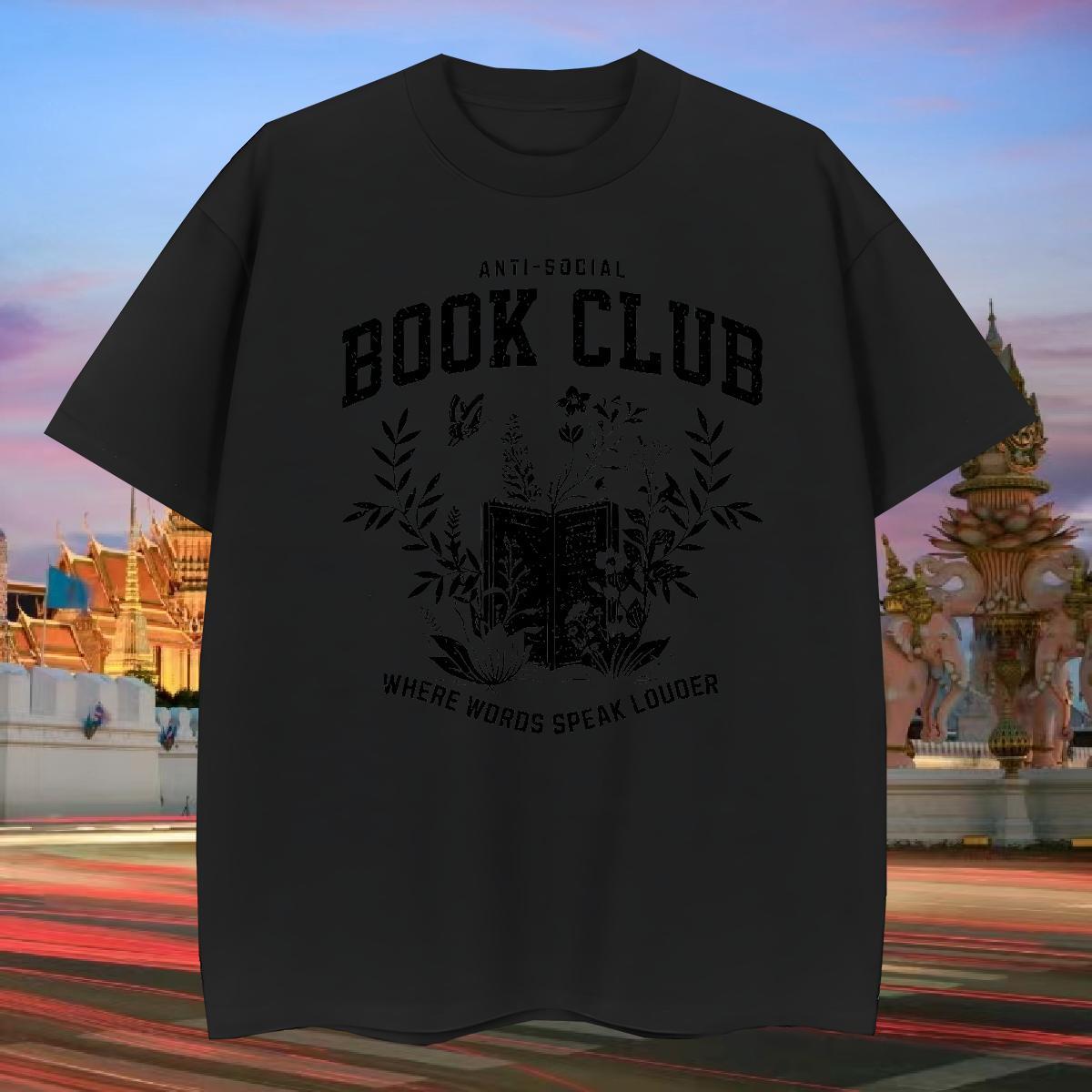 T Shirts Men 230g Cotton book Casual Breathable DIY Printed Couples T Shirts New Designer Loose Fit Tees