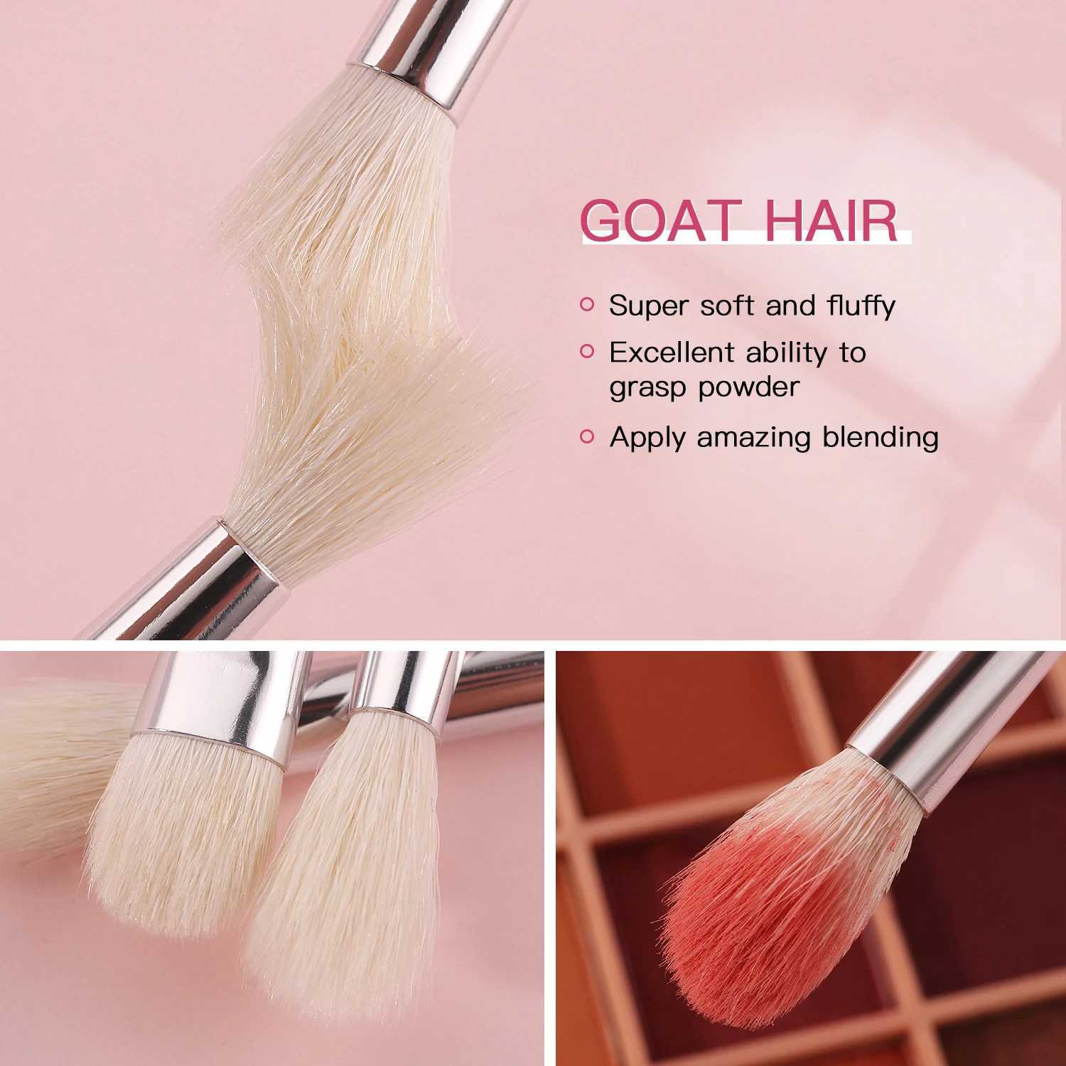 BEILI Black Makeup brushes set Professional Natural goat fiber hair brushes Foundation Powder Contour Eyeshadow make up brushes M240820