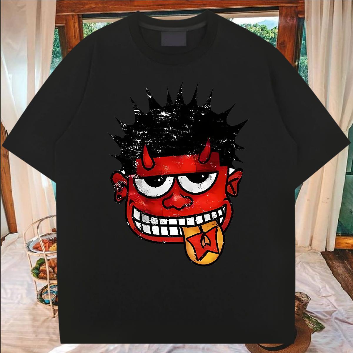 2024 DIY cartoon Men Tops Tees 230g Pure Cotton T-Shirts Custom Cartoon Street O Neck Short Sleeves Unisex Tshirts