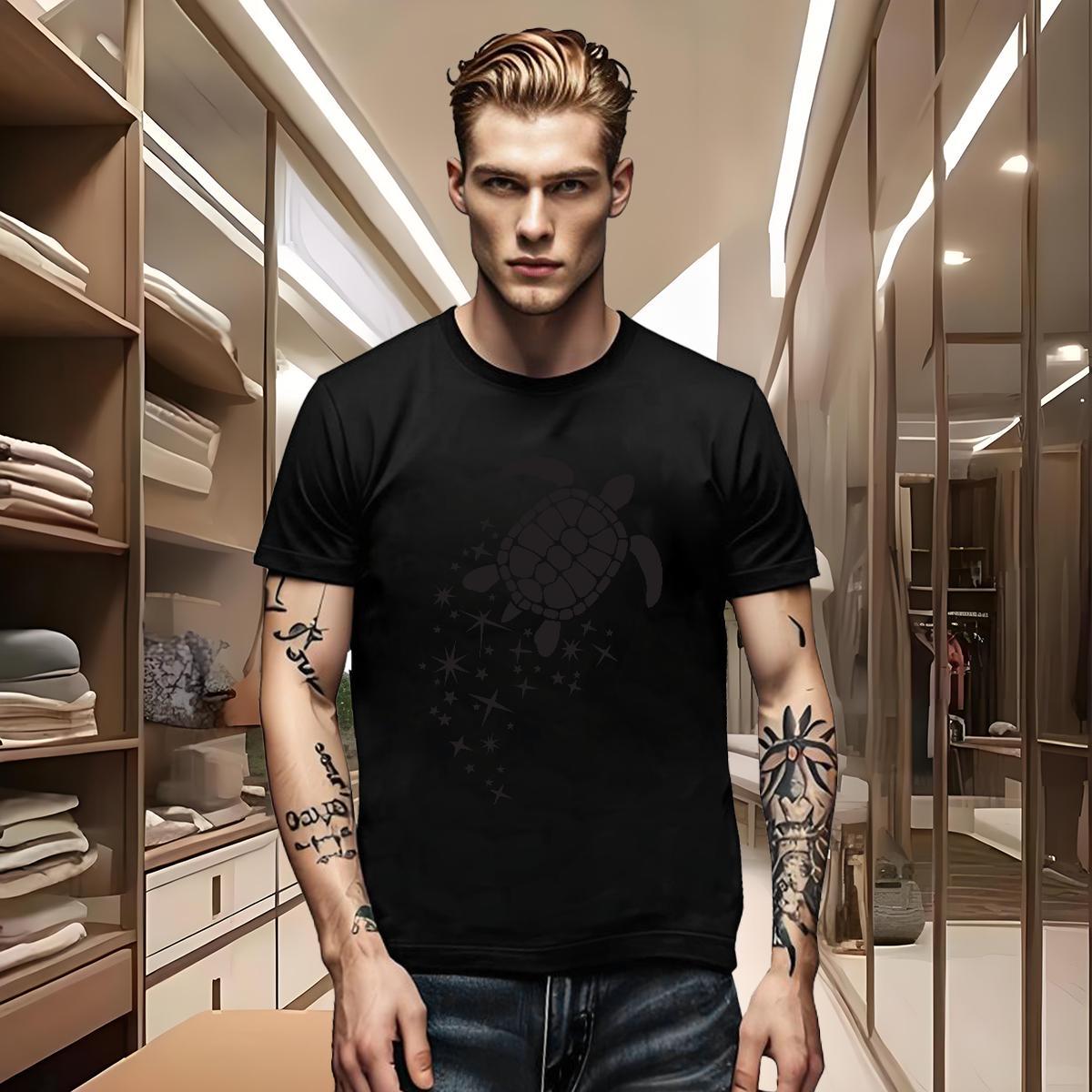 2024 DIY Tshirts tortoise Outdoor 100% Cotton 230g Tees Crew Neck Brand Man T Shirts Oversized 3XL 4XL