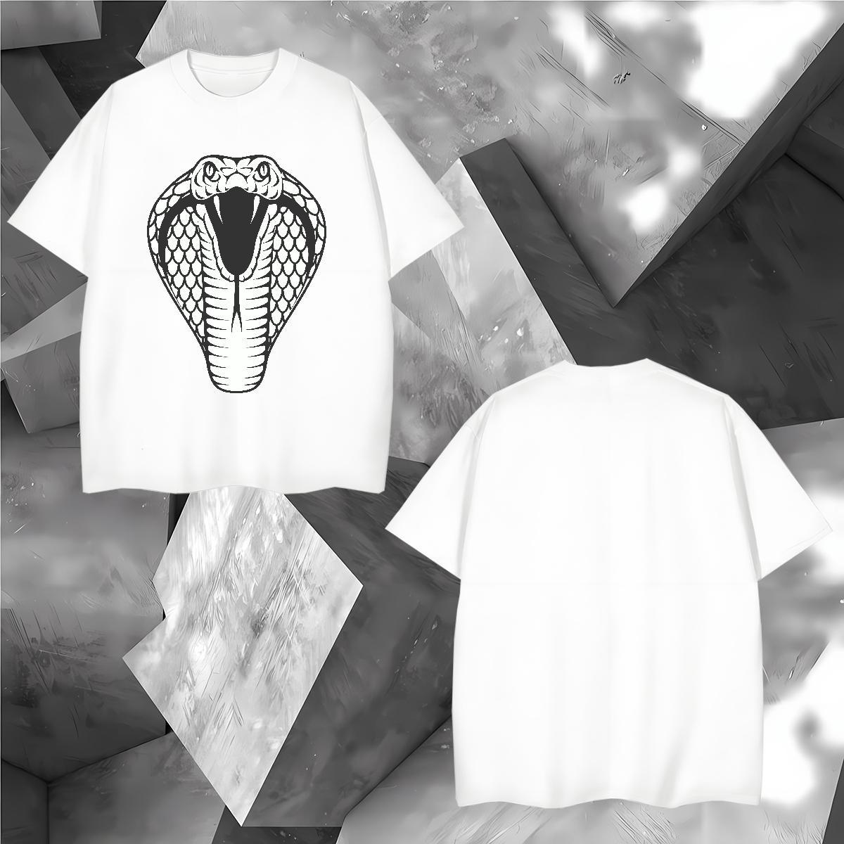 Free Shipping Men Tees cobra Sports Casual 230g Pure Cotton Tops Breathable Cool T Shirts Men Oversized 4XL