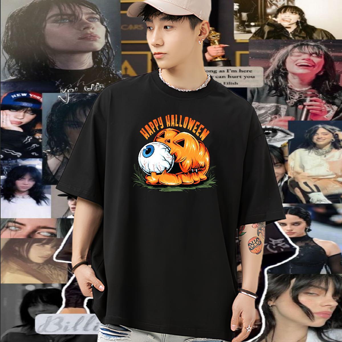 Fashion New Couples T Shirts eyeball Sports Casual 100% Cotton 230g Polos Breathable Crew Neck Cool Men T Shirts Oversized 4XL